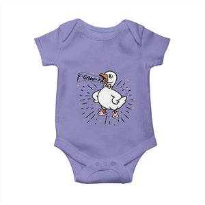 F Caw F Grumpy Goose Baby Onesie Funny Attitude Meme Gift TS12 Violet Print Your Wear