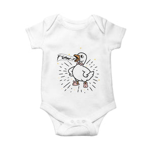 F Caw F Grumpy Goose Baby Onesie Funny Attitude Meme Gift TS12 White Print Your Wear