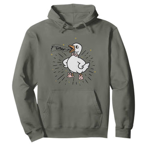 F Caw F Grumpy Goose Hoodie Funny Attitude Meme Gift TS12 Military Green Print Your Wear