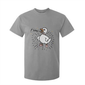 F Caw F Grumpy Goose T Shirt For Kid Funny Attitude Meme Gift TS12 Sport Gray Print Your Wear