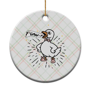 F Caw F Grumpy Goose Ceramic Ornament Funny Attitude Meme Gift TS12 1pc Christmas Plaid Print Your Wear