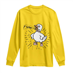 F Caw F Grumpy Goose Long Sleeve Shirt Funny Attitude Meme Gift TS12 Daisy Print Your Wear