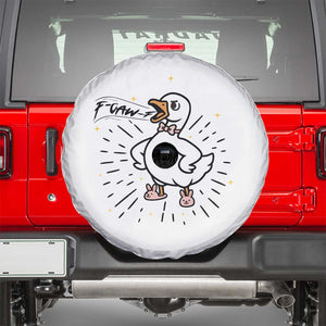 F Caw F Grumpy Goose Spare Tire Cover Funny Attitude Meme Gift TS12 White Print Your Wear