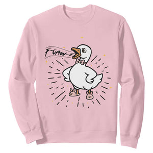 F Caw F Grumpy Goose Sweatshirt Funny Attitude Meme Gift TS12 Light Pink Print Your Wear