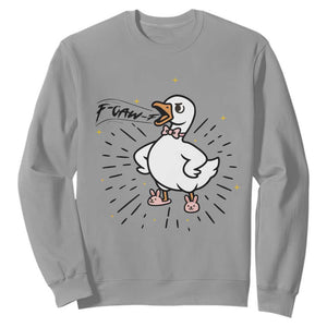 F Caw F Grumpy Goose Sweatshirt Funny Attitude Meme Gift TS12 Sport Gray Print Your Wear