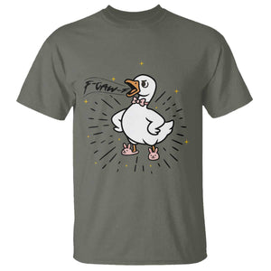 F Caw F Grumpy Goose T Shirt Funny Attitude Meme Gift TS12 Military Green Print Your Wear