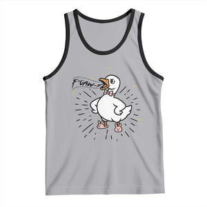 F Caw F Grumpy Goose Tank Top Funny Attitude Meme Gift TS12 Athletic Heather Black Print Your Wear