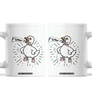 F Caw F Grumpy Goose Coffee Mug Funny Attitude Meme Gift TS12 White Print Your Wear