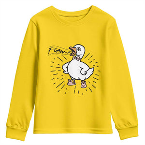 F Caw F Grumpy Goose Youth Sweatshirt Funny Attitude Meme Gift TS12 Daisy Print Your Wear