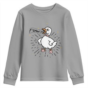 F Caw F Grumpy Goose Youth Sweatshirt Funny Attitude Meme Gift TS12 Sport Gray Print Your Wear