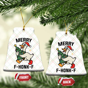 Merry F Caw F Goose Ceramic Ornament Funny Xmas Gift TS12 Print Your Wear