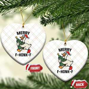 Merry F Caw F Goose Ceramic Ornament Funny Xmas Gift TS12 Print Your Wear