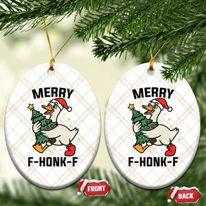 Merry F Caw F Goose Ceramic Ornament Funny Xmas Gift TS12 Print Your Wear