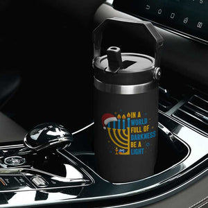Christmas Hanukkah Interfaith Family Gift Flip Straw Tumbler In A World Full Of Darkness Be A Light TS12 Print Your Wear