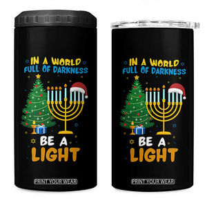 Be A Light Christmas Hanukkah 4 in 1 Can Cooler Tumbler Interfaith Family Gift TS12 One Size: 16 oz Black Print Your Wear