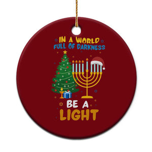 Be A Light Xmas Hanukkah Ceramic Ornament Interfaith Family Gift TS12 1pc Red Print Your Wear