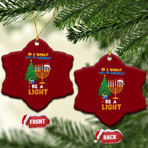 Be A Light Xmas Hanukkah Ceramic Ornament Interfaith Family Gift TS12 Print Your Wear