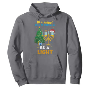 Be A Light Christmas Hanukkah Hoodie Interfaith Family Gift TS12 Charcoal Print Your Wear