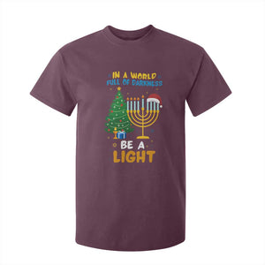 Be A Light Christmas Hanukkah T Shirt For Kid Interfaith Family Gift TS12 Maroon Print Your Wear