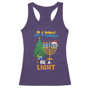 Be A Light Christmas Hanukkah Racerback Tank Top Interfaith Family Gift TS12 Purple Print Your Wear