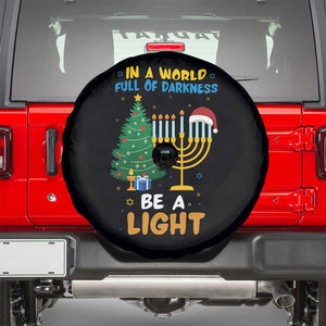 Be A Light Christmas Hanukkah Spare Tire Cover Interfaith Family Gift TS12 Black Print Your Wear