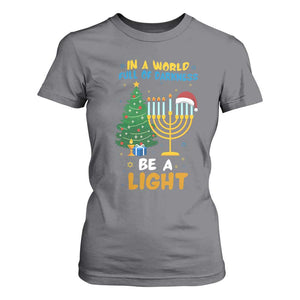 Be A Light Christmas Hanukkah T Shirt For Women Interfaith Family Gift TS12 Charcoal Print Your Wear