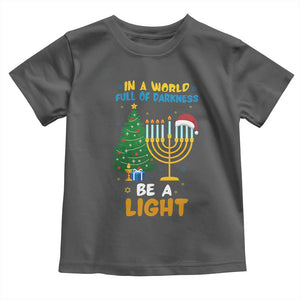 Be A Light Christmas Hanukkah Toddler T Shirt Interfaith Family Gift TS12 Dark Heather Print Your Wear
