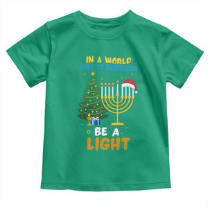 Be A Light Christmas Hanukkah Toddler T Shirt Interfaith Family Gift TS12 Irish Green Print Your Wear