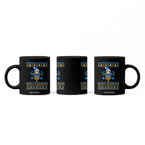Happy Hanukkah Ugly Sweater Coffee Mug Funny Sloth Carrying Menorah Jewish Gift TS12 Print Your Wear