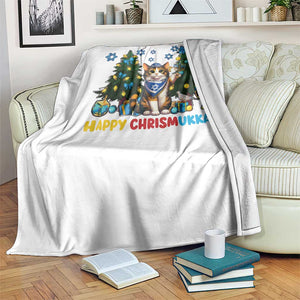 Happy Chrismukkah Throw Blanket Funny Christmas Hanukkah Cat Lover Gift TS12 Print Your Wear