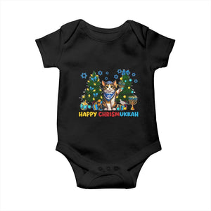 Happy Chrismukkah Baby Onesie Funny Christmas Hanukkah Cat Lover Gift TS12 Black Print Your Wear