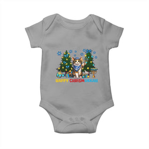 Happy Chrismukkah Baby Onesie Funny Christmas Hanukkah Cat Lover Gift TS12 Sport Gray Print Your Wear