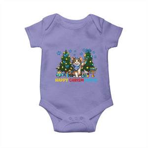 Happy Chrismukkah Baby Onesie Funny Christmas Hanukkah Cat Lover Gift TS12 Violet Print Your Wear