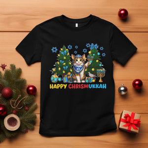 Happy Chrismukkah T Shirt Funny Christmas Hanukkah Cat Lover Gift TS12 Black Print Your Wear