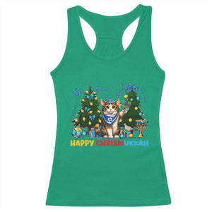 Happy Chrismukkah Racerback Tank Top Funny Christmas Hanukkah Cat Lover Gift TS12 Irish Green Print Your Wear