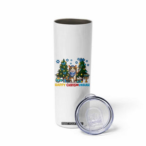 Happy Chrismukkah Skinny Tumbler Funny Christmas Hanukkah Cat Lover Gift TS12 Print Your Wear