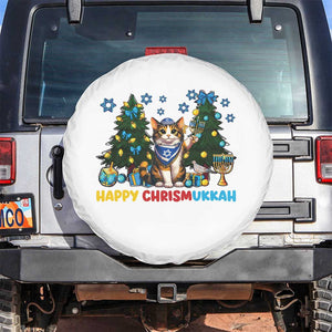 Happy Chrismukkah Spare Tire Cover Funny Christmas Hanukkah Cat Lover Gift TS12 No hole Black Print Your Wear