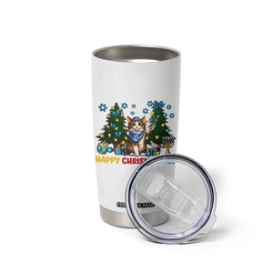 Happy Chrismukkah Tumbler Cup Funny Christmas Hanukkah Cat Lover Gift TS12 Print Your Wear