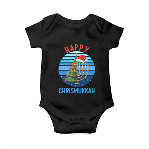 Happy Chrismukkah Baby Onesie Menorah Candle Christmas Tree Holiday Jewish Gift TS12 Black Print Your Wear