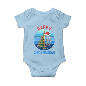 Happy Chrismukkah Baby Onesie Menorah Candle Christmas Tree Holiday Jewish Gift TS12 Light Blue Print Your Wear
