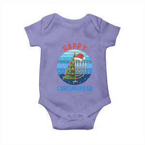 Happy Chrismukkah Baby Onesie Menorah Candle Christmas Tree Holiday Jewish Gift TS12 Violet Print Your Wear