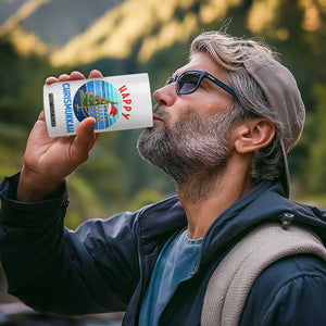 Happy Chrismukkah 4 in 1 Can Cooler Tumbler Menorah Candle Christmas Tree Holiday Jewish Gift TS12 Print Your Wear