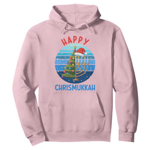 Happy Chrismukkah Hoodie Menorah Candle Christmas Tree Holiday Jewish Gift TS12 Light Pink Print Your Wear