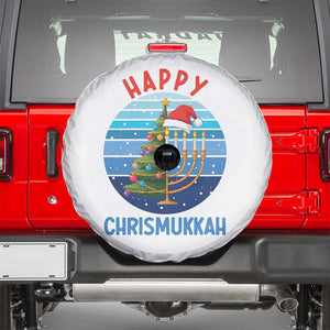 Happy Chrismukkah Spare Tire Cover Menorah Candle Christmas Tree Holiday Jewish Gift TS12 Black Print Your Wear