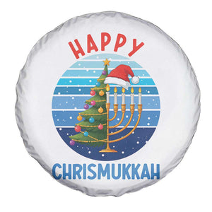 Happy Chrismukkah Spare Tire Cover Menorah Candle Christmas Tree Holiday Jewish Gift TS12 Print Your Wear