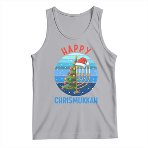Happy Chrismukkah Tank Top Menorah Candle Christmas Tree Holiday Jewish Gift TS12 Athletic Heather Print Your Wear