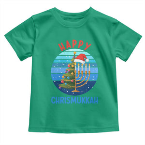 Happy Chrismukkah Toddler T Shirt Menorah Candle Christmas Tree Holiday Jewish Gift TS12 Irish Green Print Your Wear