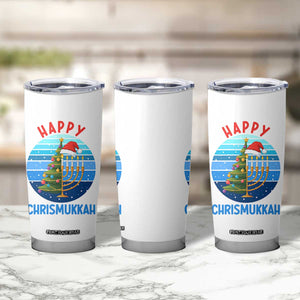 Happy Chrismukkah Tumbler Cup Menorah Candle Christmas Tree Holiday Jewish Gift TS12 Print Your Wear