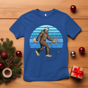 Funny Christmas Hanukkah Bigfoot Lover T Shirt Jewish Holiday Gift TS12 Royal Blue Print Your Wear