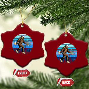 Funny Xmas Hanukkah Bigfoot Lover Ceramic Ornament Jewish Holiday Gift TS12 Print Your Wear